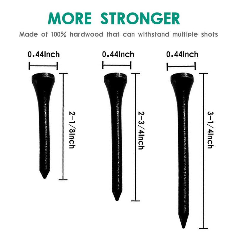 THIODOON Golf Tees Professional Natural Wood Golf Tees Pack of 100, Golfing Tees Multiple Colors Size 3-1/4 inch, 2-3/4 inch or 2-1/8 inch, Tall Tees for Golf Bulk Reduce Side Spin and Friction - Image 5